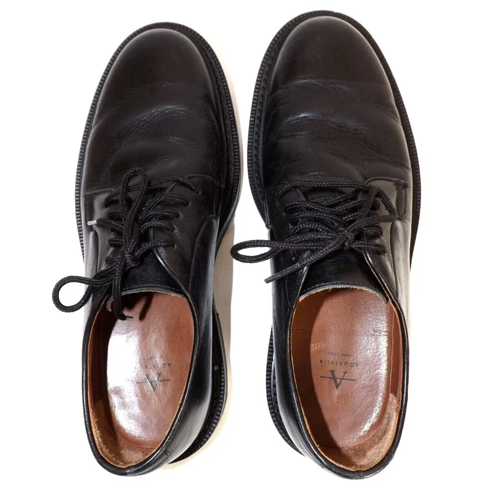 Aquatalia Made in Italy Black Leather Oxford # 449669 - Men's size 9 M